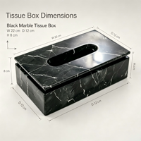 Boîte rectangulaire de luxe en marbre noir Nero Marquina avec couvercle à surface rainurée, distributeur moderne de mouchoirs en papier pour usage hospitalier