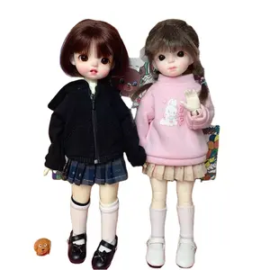 Rok pendek kotak-kotak, mainan boneka BJD 12 inci 30 cm untuk 1/6