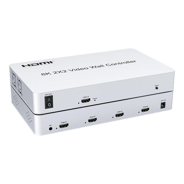8K 2*2 H DMI Video Wall Controller, 1 Input 4 Output 2*2 Screen Splicing Processor, 8K30Hz 4K60Hz Input, Hardware Plug & Play