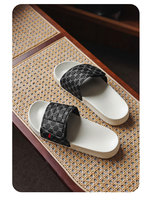 Sandales plates antidérapantes en PU imprimé pour hommes, légères, à semelle EVA respirante, confortables pour la maison – Grande Vente