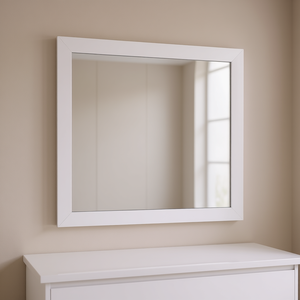 Miroir de salle de bain rectangulaire encadré blanc Glory Furniture Marilla G1570-M, accessoire de salle de bain contemporain à suspendre au mur - Product Image 2