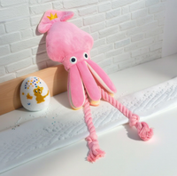 Jouet en peluche pieuvre rose très populaire pour animaux de compagnie, jouet personnalisé pour chien et chat, jouet en peluche pieuvre rembourré