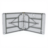 Table pliante de haute qualité en HDPE de 1,8 m, blanche, bon marché, pour l'extérieur, le jardin, table rectangulaire pliante de 6 pieds