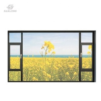 Ventanas abatibles de vidrio de aluminio para el hogar de diseño moderno personalizado de fábrica