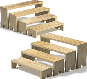 Support de présentation à plusieurs niveaux en bois personnalisé |   Présentoir empilable pour cupcakes et aliments |   Stand d'exposition pour vendeurs OEM pour salons d'artisanat - Product Image 1