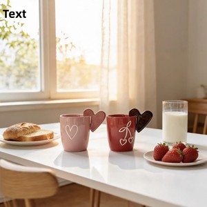 Taza de Agua de Cerámica con Asa de Corazón Romántica y Creativa, Taza de Agua Personalizada <span class=keywords><strong>para</strong></span> Parejas, Regalo de <span class=keywords><strong>Desayuno</strong></span> <span class=keywords><strong>para</strong></span> el Día de <span class=keywords><strong>San</strong></span> <span class=keywords><strong>Valentín</strong></span> - Product Image 2