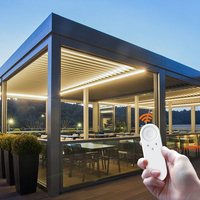 Vente en gros de gazebo imperméable au design moderne jardin de luxe extérieur automatique patio pare-pluie en aluminium pergola à persiennes en aluminium