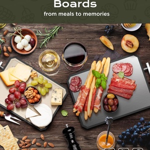 Double Sided <b>Stainless</b> <b>Steel</b>/Wheat <b>Straw</b> pp Large Board Cutting Boards for Kitchen - Product Image 2