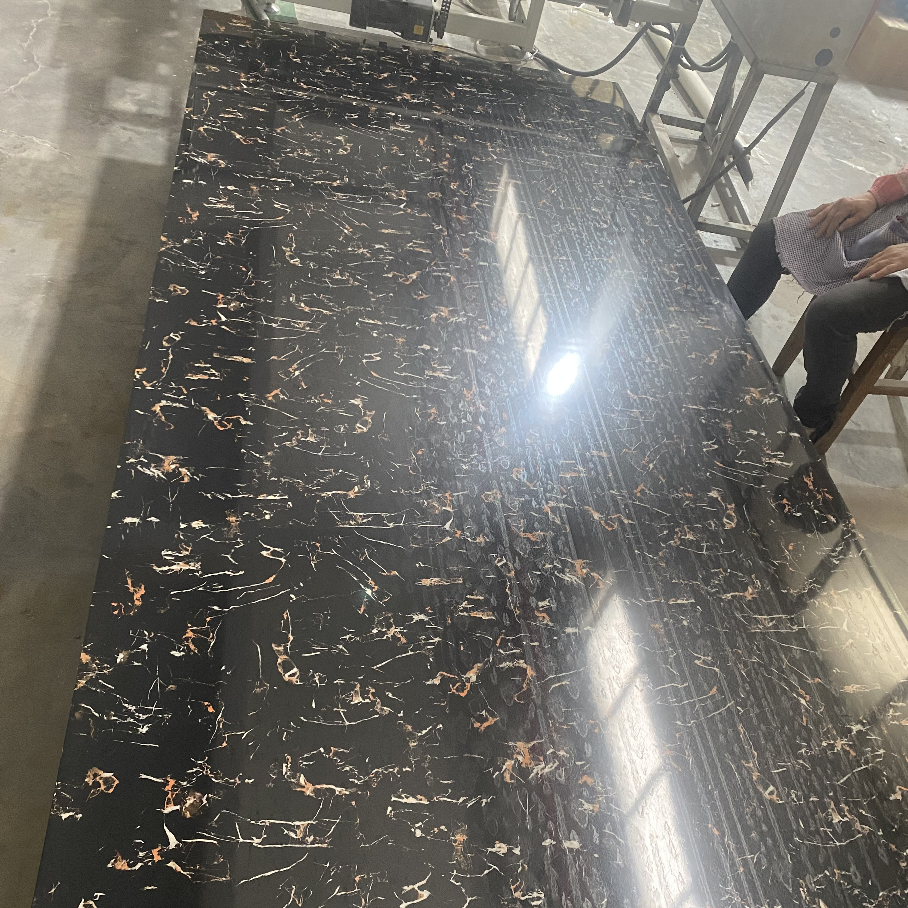 Customizable Length 2440mm 2800mm 2900mm Waterproof Uv Marble Pvc Wall Panels 3D Printed PVC Marble Sheet for TV Wall Panels