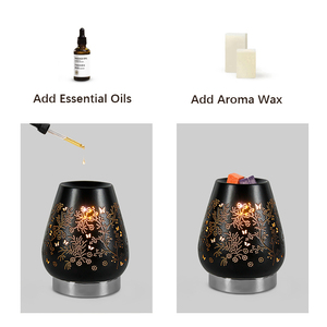 Artigianato su misura per la casa piccolo bruciatore a cera incenso nero in ceramica fragranza elettrica scaldabagno profumo Aroma lampada - Product Image 2