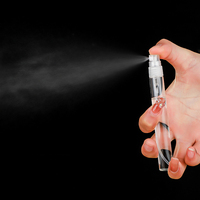 Precio de Fábrica al por Mayor, Botella de Vidrio Brillante de 5ml, 8ml, 10ml, 15ml con Pulverizador de Perfume, Pulverizador de Perfume Negro con Tapa Dorada