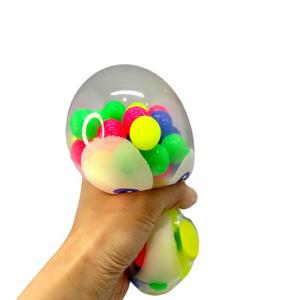 Tpr transparente popular para crianças e adultos, pinguim fofo, brinquedo mole com contas coloridas, bolas arco-íris