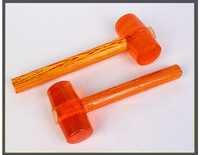Marteau en caoutchouc à manche en bois, double tête interchangeable, multifonction, antichoc, pour l'installation de revêtements de sol, marteau en caoutchouc et nylon