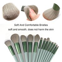 Ensemble de pinceaux de maquillage professionnels de qualité supérieure, 13 pièces, poils synthétiques moelleux, manche en plastique, multi-usages, visage, yeux, correcteur plat