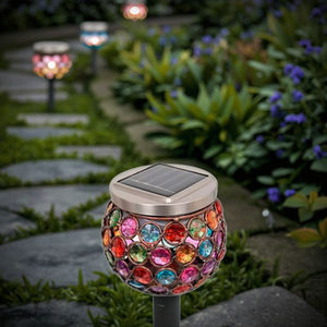 カラフルなクリスタルメタルガーデンソーラーライト白色LED屋外ソーラー照明付き - Product Image 3