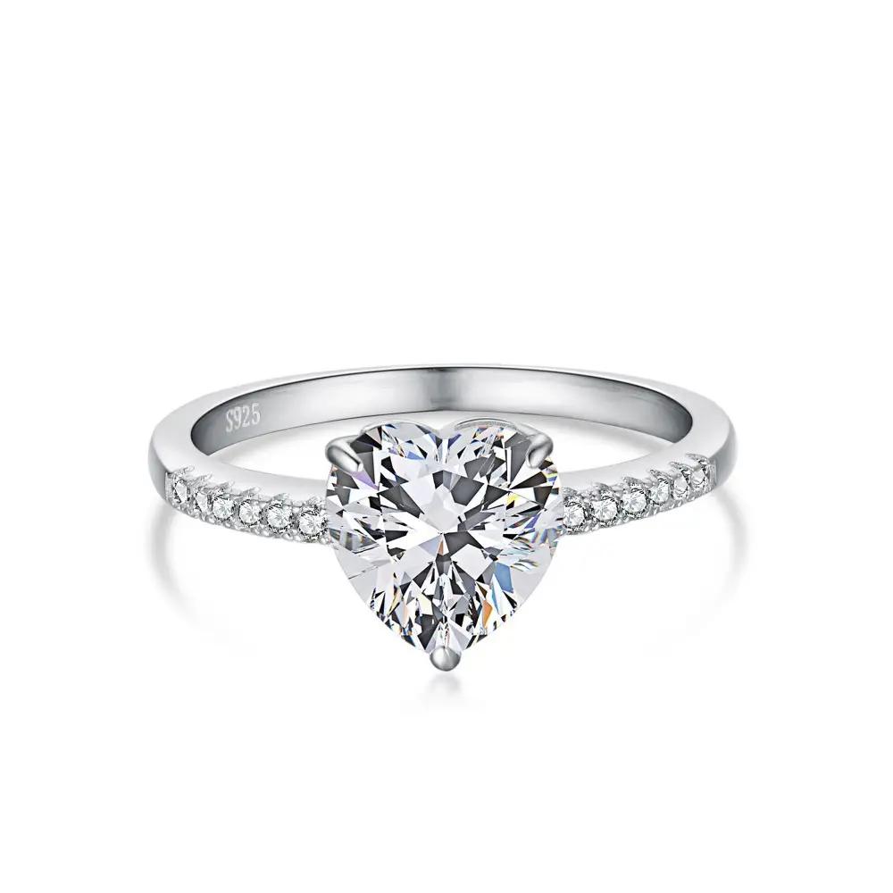 925 Sterling Silver nhẫn tùy chỉnh 5A/8A CZ Cubic Zirconia không phai bạc trang sức engagement Wedding Rings đối với phụ nữ
