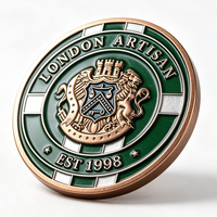 Épinglette de défi personnalisée avec blason de lion héraldique, en alliage de zinc, gaufrée en 3D, imitation émaillée, cadeau souvenir