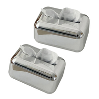 Couvercle de boîte à mouchoirs en acier inoxydable avec miroir personnalisé Récipient pour lingettes humides Organisateur de mouchoirs en papier Boîte à serviettes jetables pour le visage