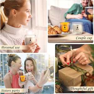 Wholesale Handmade Transparent <b>Double</b> <b>Wall</b> Classic Eco-Friendly Borosilicate Glass Coffee <b>Mug</b> with Hand Grip 250ml - Product Image 4
