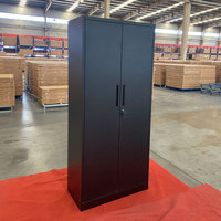 Armoire de rangement de garage en métal armoire de classement moderne en métal bureau en acier noir 2 portes pour le stockage