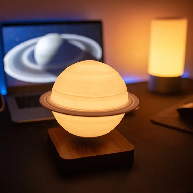 드롭 배송 혁신적인 책상 자기 활력 테이블 램프 부동 LED 목성 화성 토성 문 독서 빛