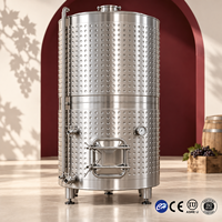 Cuve de fermentation de vin en acier inoxydable de 5000 L avec revêtement alvéolé et couvercle flottant pour équipement de brasserie et de vinification