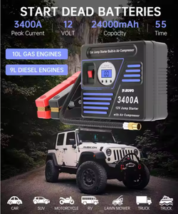 Hot 3400A Portable 6 en 1 <span class=keywords><strong>batterie</strong></span> de voiture <span class=keywords><strong>Booster</strong></span> chargeur <span class=keywords><strong>batterie</strong></span> externe construit compresseur d'air sortie voiture saut démarreur Kit d'urgence - Product Image 5