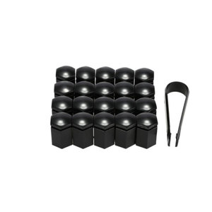 Bouchons de valve T94 de 17 mm, style allongé, noirs, lot de 20 avec clip pour véhicules Vauxhall - Product Image 1