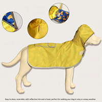 Imperméable réversible pour chien, réfléchissant, imperméable, léger, pliable, avec capuche et poche.