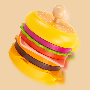 ของเล่นครัวไม้รูปแฮมเบอร์เกอร์สำหรับเด็ก ชุดเกมจับคู่<span class=keywords><strong>อาหาร</strong></span> - Product Image 5
