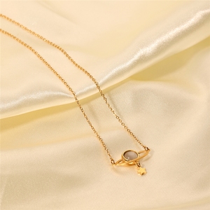Delicado Collar Gargantilla con Colgante de Estrella Planetaria de Acero Inoxidable, Collar con Dije de Saturno y Piedra Ojo de Gato, Regalo Minimalista <span class=keywords><strong>para</strong></span> <span class=keywords><strong>Novia</strong></span> - Product Image 2