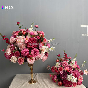 โรงงาน LEDA ขายส่งงานฝีมือ จัดดอกไม้ประดิษฐ์ ลูกบอลดอกกุหลาบผ้าไหมสีชมพูสด สำหรับงานแต่งงาน งานปาร์ตี้ และงานอีเว้นท์ต่างๆ - Product Image 1