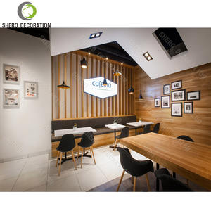 Diseños de Interiores de Cafetería 3D de Lujo, Muebles de Madera Populares para Cafetería, Muebles de Exhibición Personalizados para Tienda de Bar, Muebles para Cafetería - Product Image 3