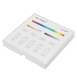 Miboxer LEDコントローラー配線なし、貼り付け、移動可能、簡単な操作T4 4ゾーンRGB CCT LEDライト調光可能ウォールライト調光