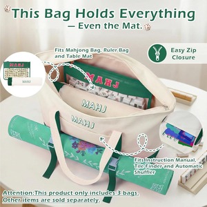Bolsa Personalizada <span class=keywords><strong>para</strong></span> Fichas de Mahjong, Bolsa de Gran Capacidad <span class=keywords><strong>para</strong></span> Tapetes y Tubos de Mahjong - Product Image 2