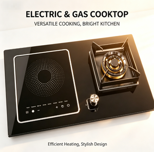 Table de cuisson flexible 2-en-1 à induction et gaz 5,2 kW, cuisinière à gaz 1900 W, plaque électrique pour une cuisson polyvalente - Product Image 4
