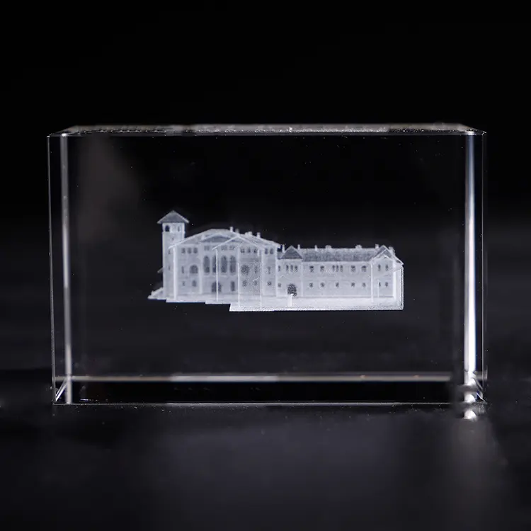 Grabado de cristal personalizado holograma impresión casa foto 3D grabado láser cristal