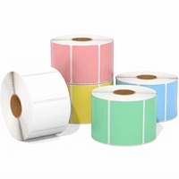 Rouleaux d'étiquettes adhésives 50x25mm en papier thermique, imperméables, autocollants pour étiquettes de prix de détail, impression personnalisée de logo, faible MOQ