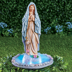 Estatua Católica Cristiana de Resina Hecha a Mano OEM, Estatua de Jardín de la Virgen María Pintada a Mano con Energía Solar Personalizada para la Venta - Product Image 1