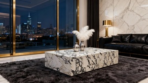 Tavolino da Caffè <span class=keywords><strong>in</strong></span> Marmo Calcutta Viola Personalizzabile, 30KG, <span class=keywords><strong>in</strong></span> Pietra Naturale, Moderno e Impermeabile per Soggiorno - Product Image 4