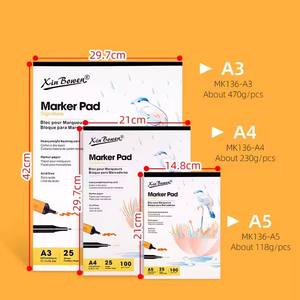 Xin Bowen Custom stampato Sketchbook Marker Pad 100gms 25 fogli carta Art Sketchbook per il disegno - Product Image 4