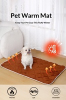 Coussin chauffant pour animaux de compagnie pour l'hiver - Tapis thermique auto-chauffant avec housse en polaire, couverture antidérapante lavable pour chiens et chats