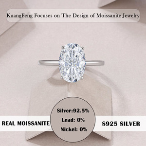 Anello <span class=keywords><strong>Solitario</strong></span> in <span class=keywords><strong>Argento</strong></span> Sterling 925 Placcato Platino con Moissanite Taglio Ovale 4.5CTW, Design Elegante per Donna, Idea Regalo - Product Image 4