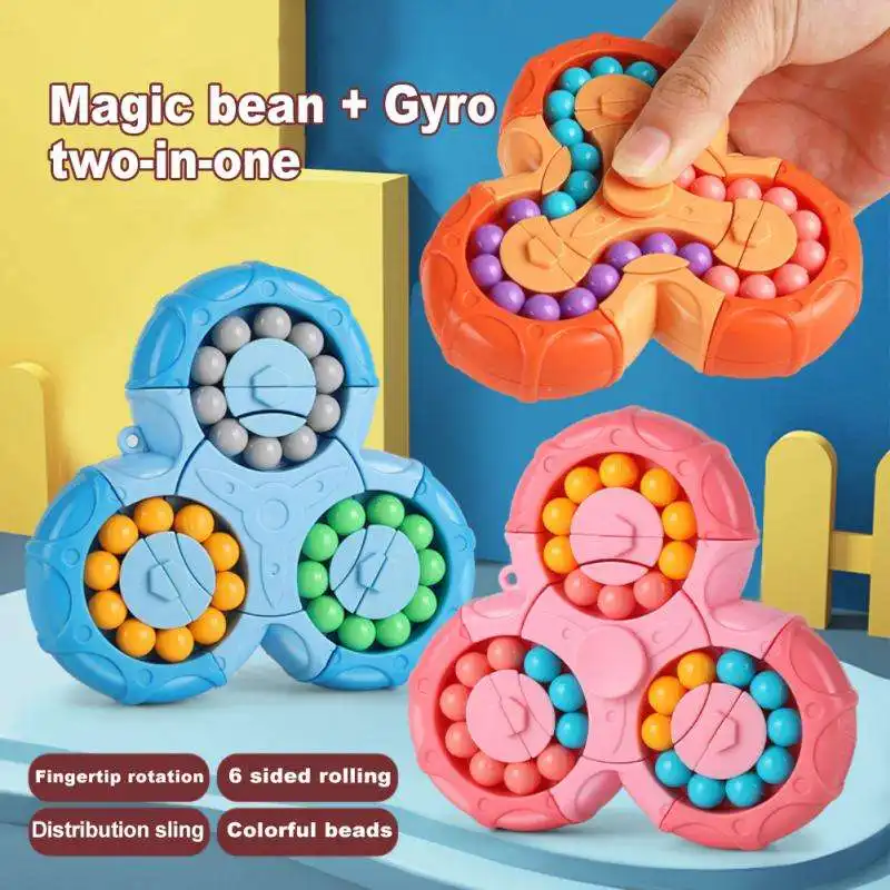 JTX075 Stress Release Toy Spinner Puzzles Turn Cube Decompression Fingertip Toy Rotating Magic Bean Fidget Cube