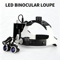 Loupe binoculaire médicale dentaire à fixation sur tête avec éclairage chirurgical LED 5W, phare de classe II