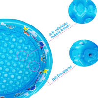 Piscine gonflable pour enfants à 3 anneaux, 48 x 12 pouces, piscine pour tout-petits, fosse à balles gonflable pour bébés, petite piscine pour nourrissons (bleue)