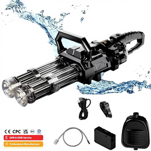 Pistol Air Plastik Elektronik Besar Baru CPC EN71 CE Gatling Rotating Light Toy Backpack Double Barrel Unisex Usia 2+ - Product Image 1