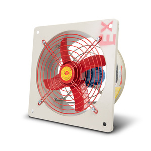 BFS Industrial Wall Mounted <b>Explosion</b> Proof Axial Fan 14 In Aluminum Alloy Blade Ball Bearing Electric Red <b>Color</b> - Product Image 1