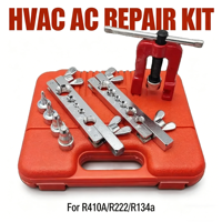 Kit d'outils de réparation pour systèmes de climatisation et de réfrigération HVAC, comprenant un ensemble de manomètres et un élargisseur de tuyaux pour R410A, R22, R134a