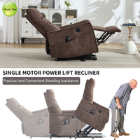 Canapé inclinable électrique contemporain avec fonction de levage assisté, massage, chaleur lombaire, port USB et poches de rangement pour salon